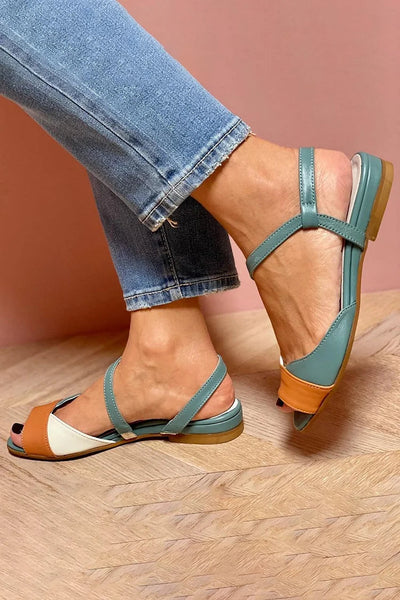 GINEVRA | Sandalias Abiertas Tricolores Elegantes para un Estilo Sofisticado