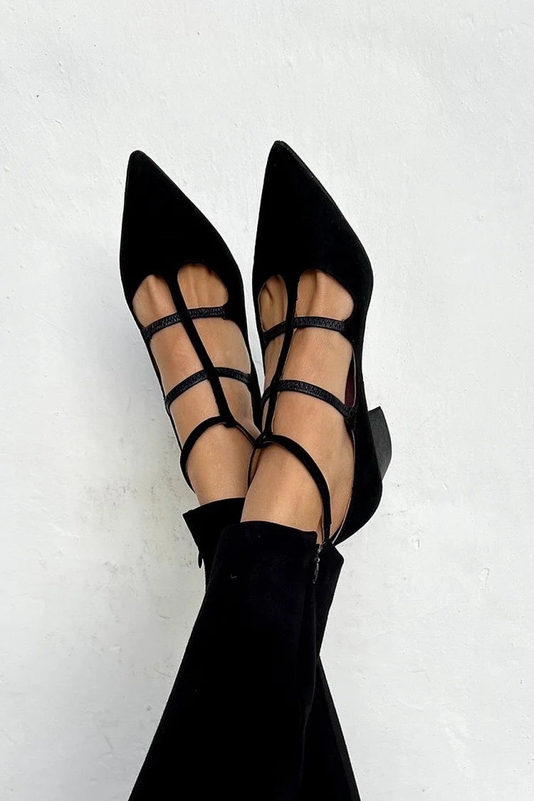 BENEDETTA | Bailarinas elegantes con cordones y punta para un estilo sofisticado