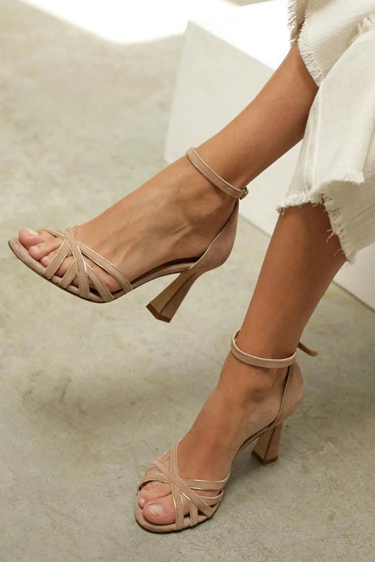 DALIA | Sandalia Elegante de Tacón con Banda Cruzada para un Estilo Chic y Confortable