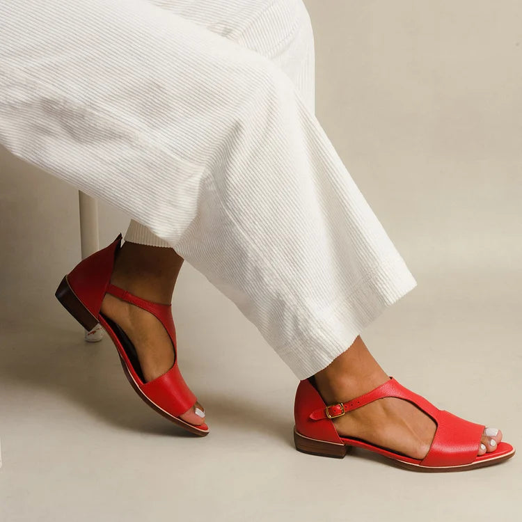 ALBINA | Sandalias abiertas elegantes con cinturón para un estilo sofisticado
