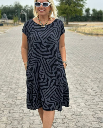 Nelia™ - Vestido de verano con cuello redondo y bonito estampado