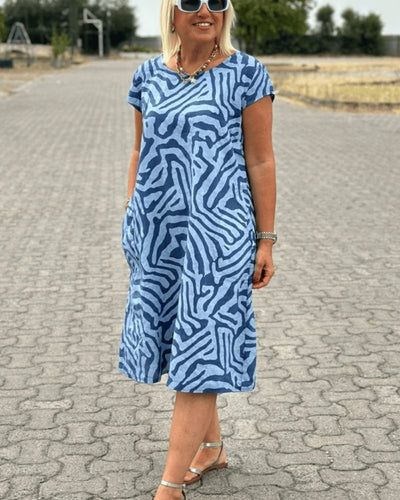 Nelia™ - Vestido de verano con cuello redondo y bonito estampado