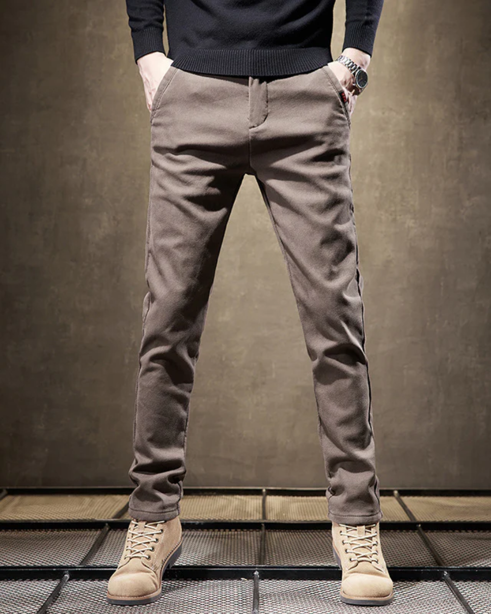 Pantalones casuales de corte ajustado