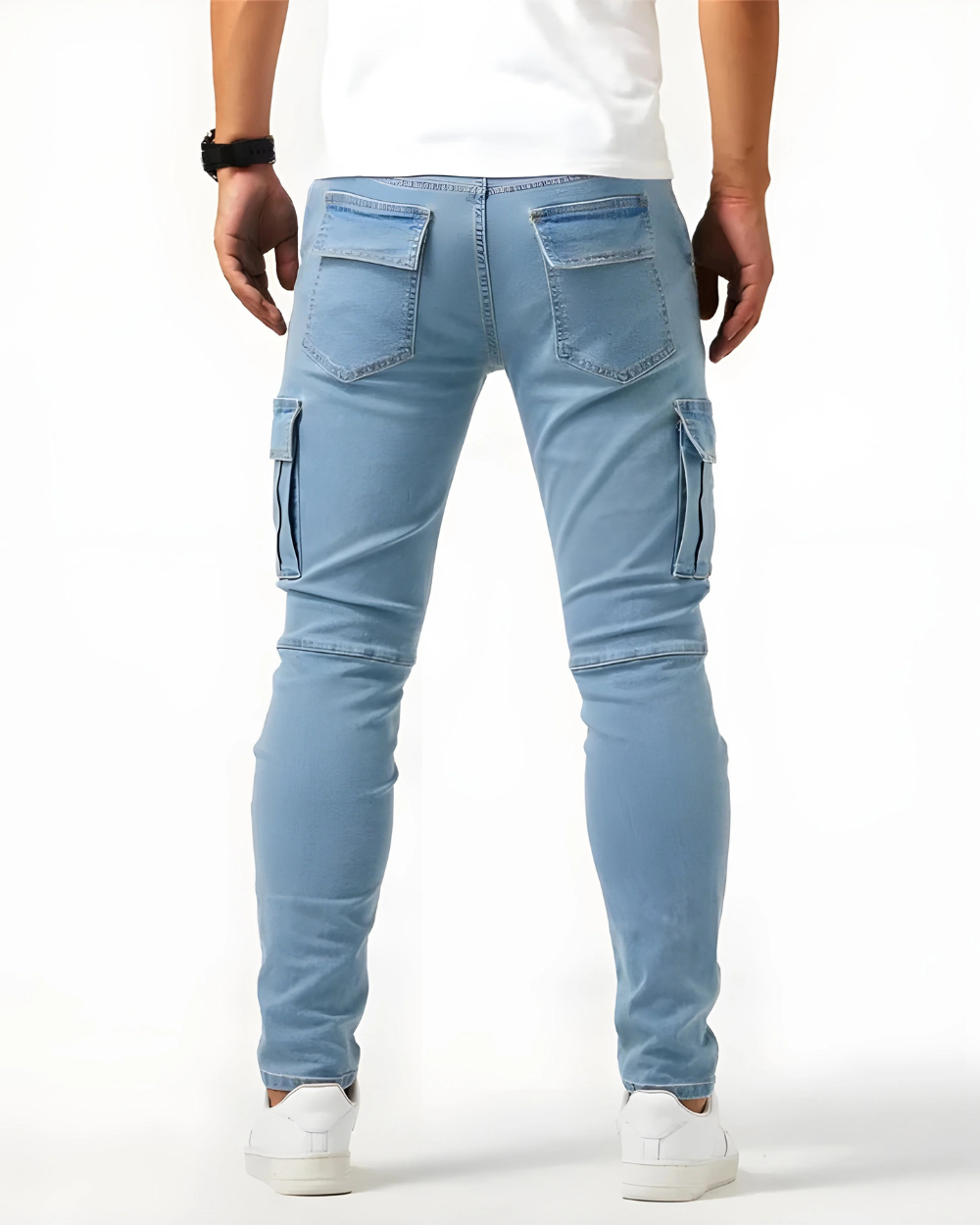 Pantalones Cargo Stretch Marino
