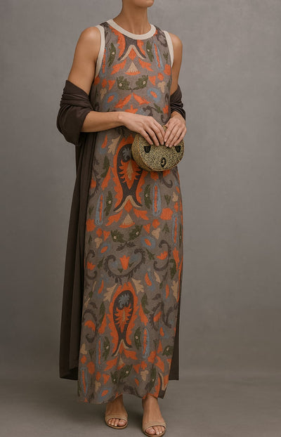 Raffaella – Vestido Largo Elegante con Chal