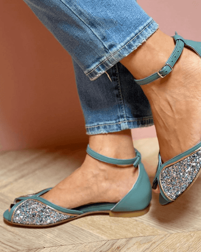 BRIGITTA | Sandalias Planas Elegantes con Brillo, Ideales para Cualquier Ocasión