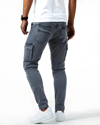 Pantalones Cargo Stretch Marino