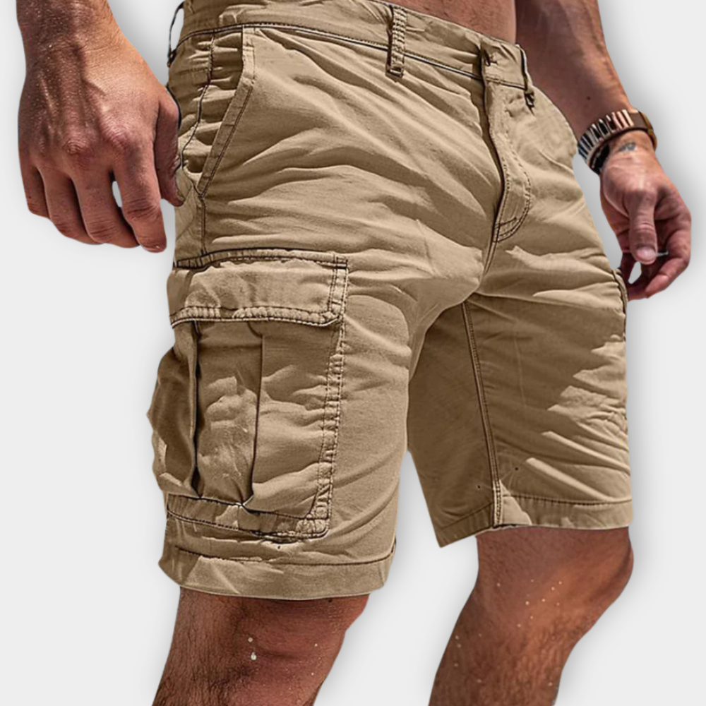 Tharnulf – Pantalones cortos cargo con bolsillos de solapa