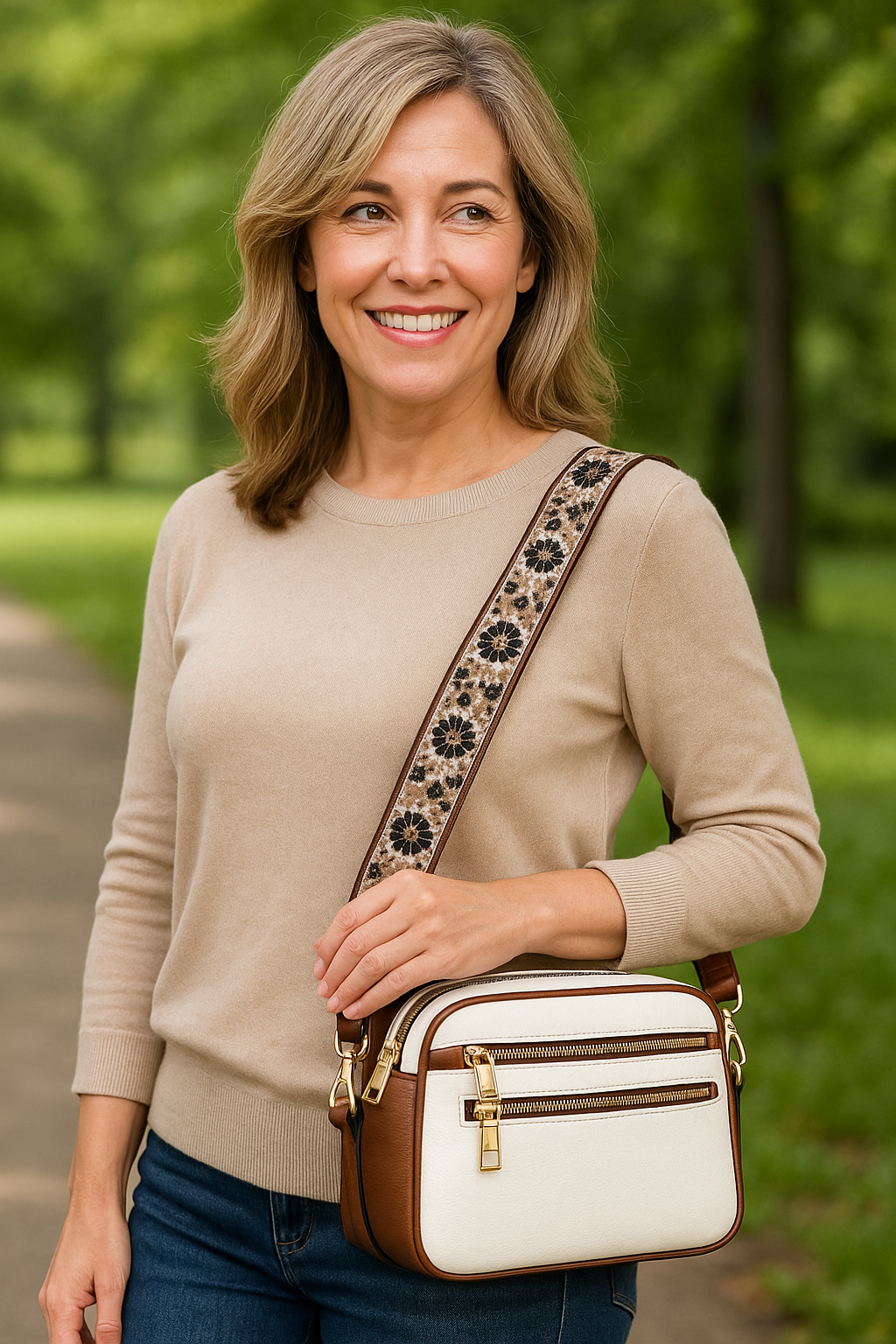 Camille | Elegante Bolso de Cuero con Bolsillos