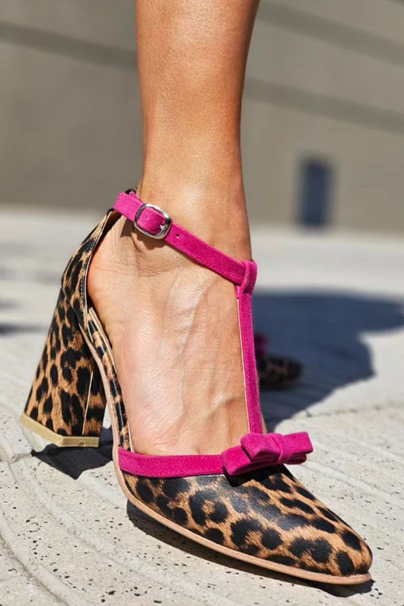 Beauu™ | Sandalias con estampado de leopardo verde y detalles coloridos