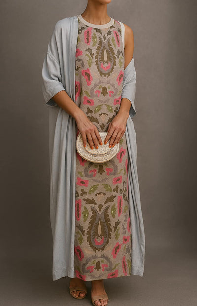 Raffaella – Vestido Largo Elegante con Chal