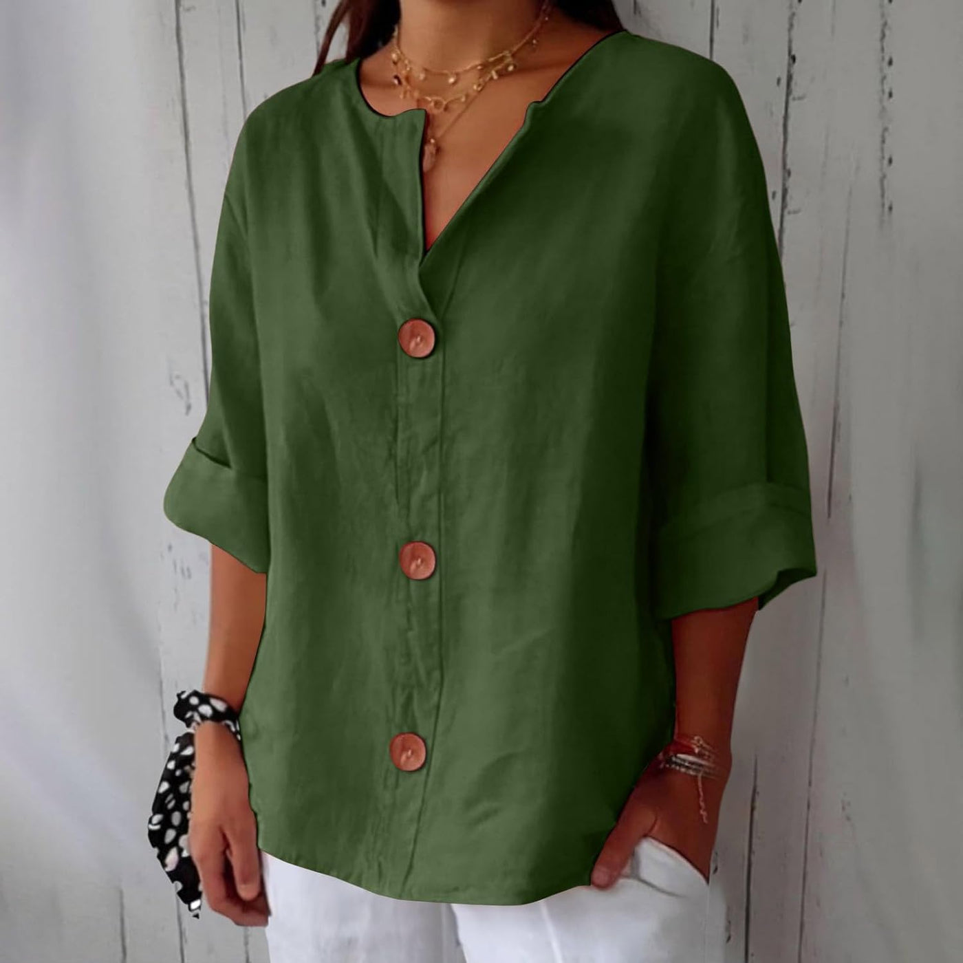 Laila - Blusa Casual de Lino