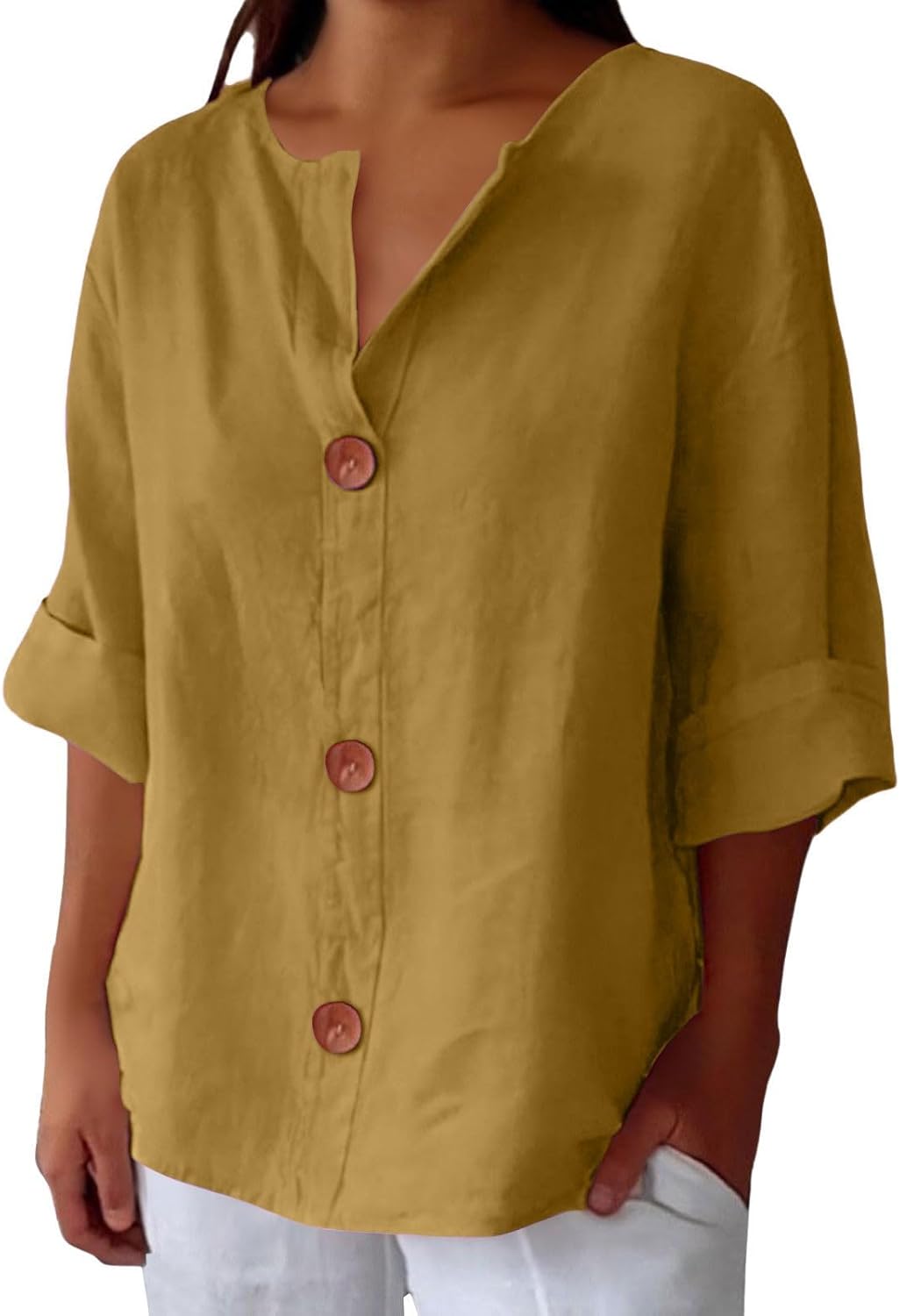 Laila - Blusa Casual de Lino