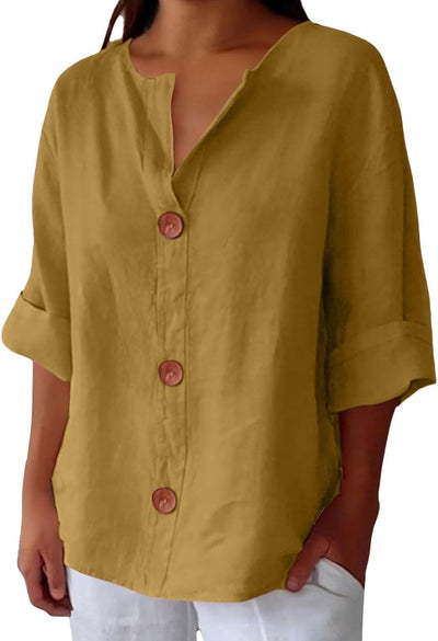 Laila - Blusa Casual de Lino