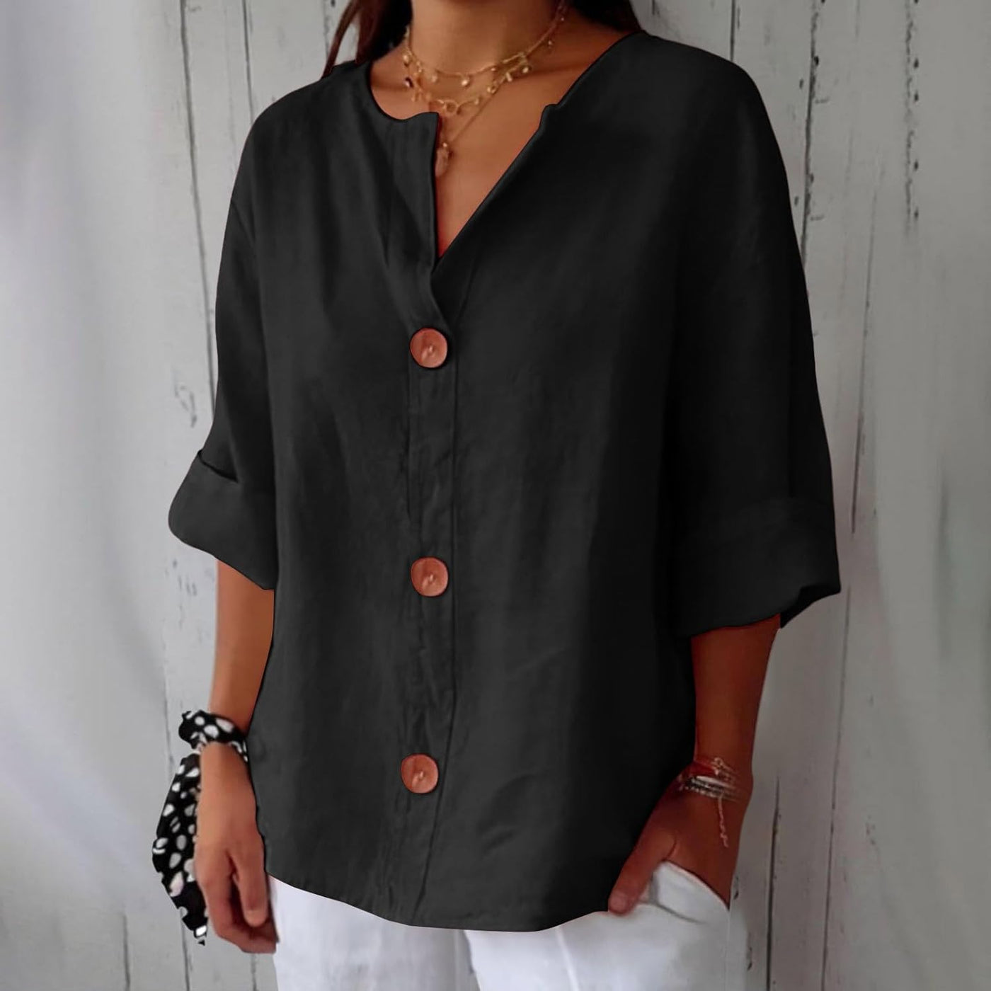 Laila - Blusa Casual de Lino