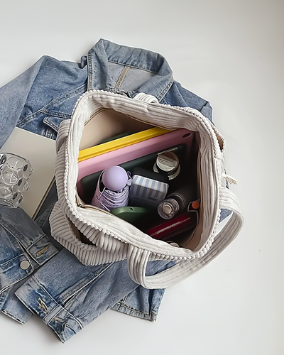 Maria – Bolsa de mano de costura con detalle de cordón