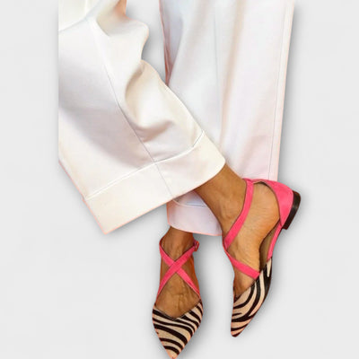 Orlanda – Sandals with Crossed Striped Straps
