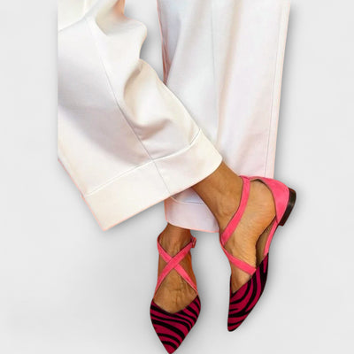 Orlanda – Sandals with Crossed Striped Straps