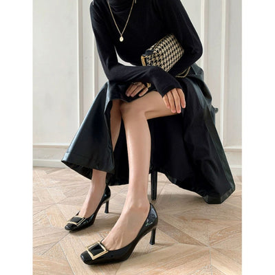 Teona™ | Elegantes sandalias de punta cuadrada y tacón medio