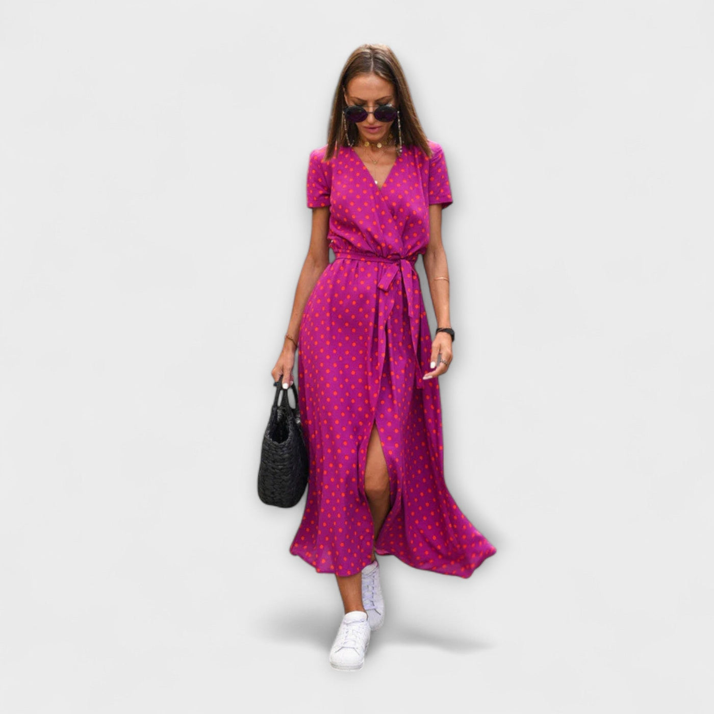 Viola – Vestido de manga corta con escote en V