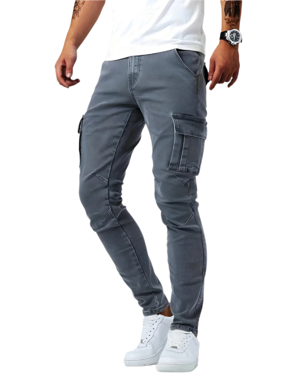 Pantalones Cargo Stretch Marino