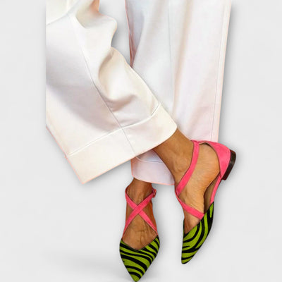 Orlanda – Sandals with Crossed Striped Straps