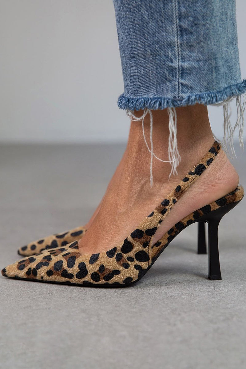 Laro™ | Décolleté de punta con estampado de leopardo color caqui