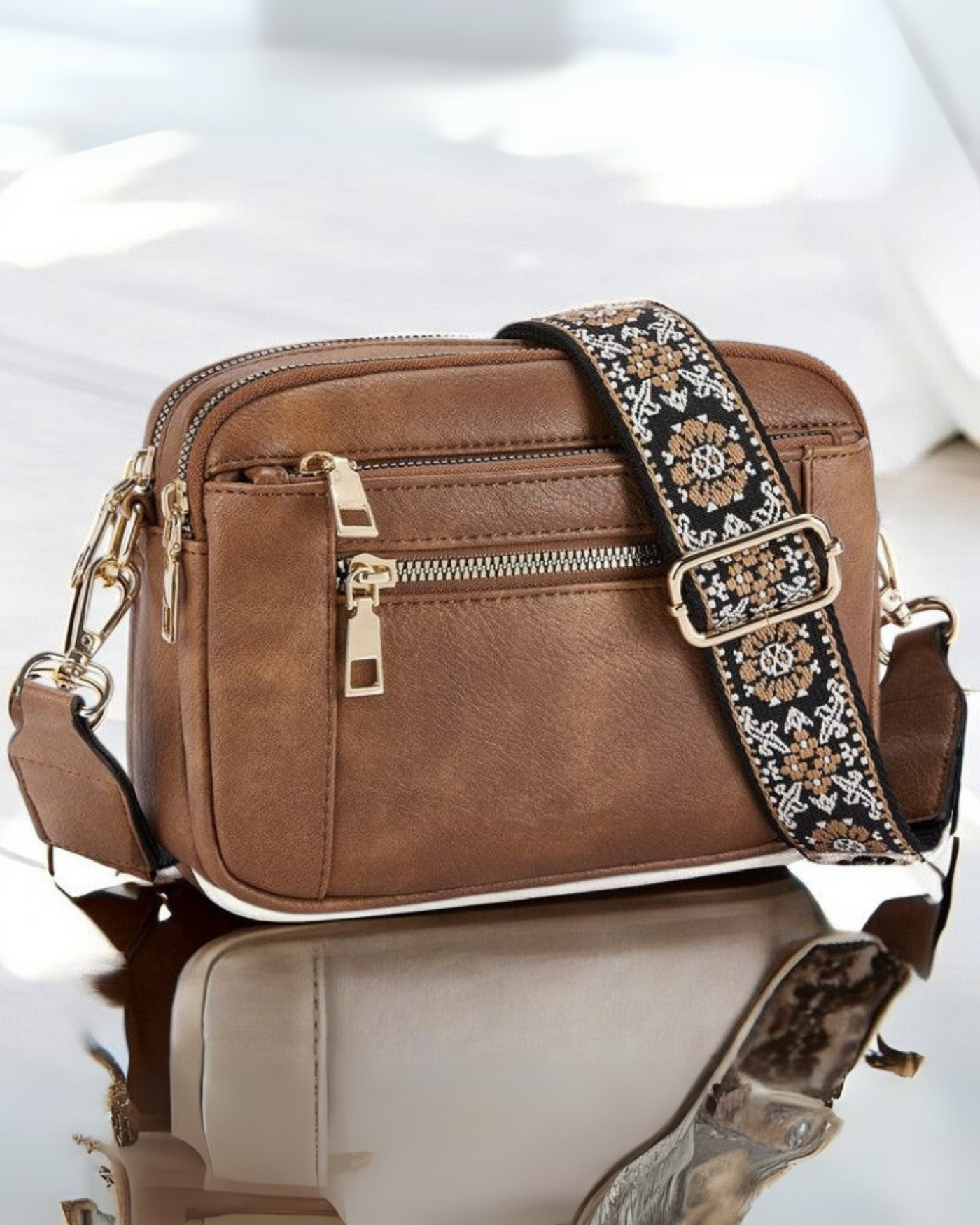 Camille | Elegante Bolso de Cuero con Bolsillos