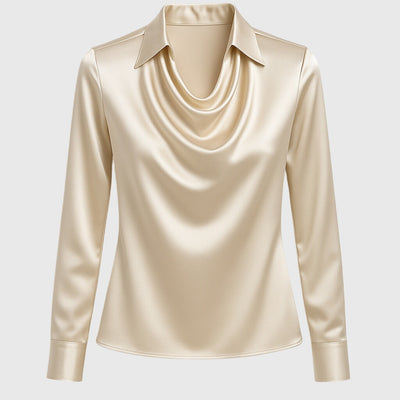 Sylvie | Blusa con brillo lujoso y cuello plisado