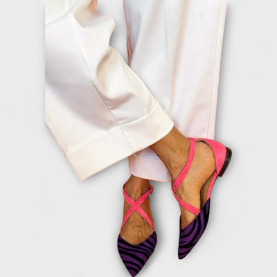 Orlanda – Sandals with Crossed Striped Straps