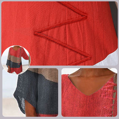 Lunara™ | Túnica de Cuello en V Artística – Creativa, Aireada y Elegante