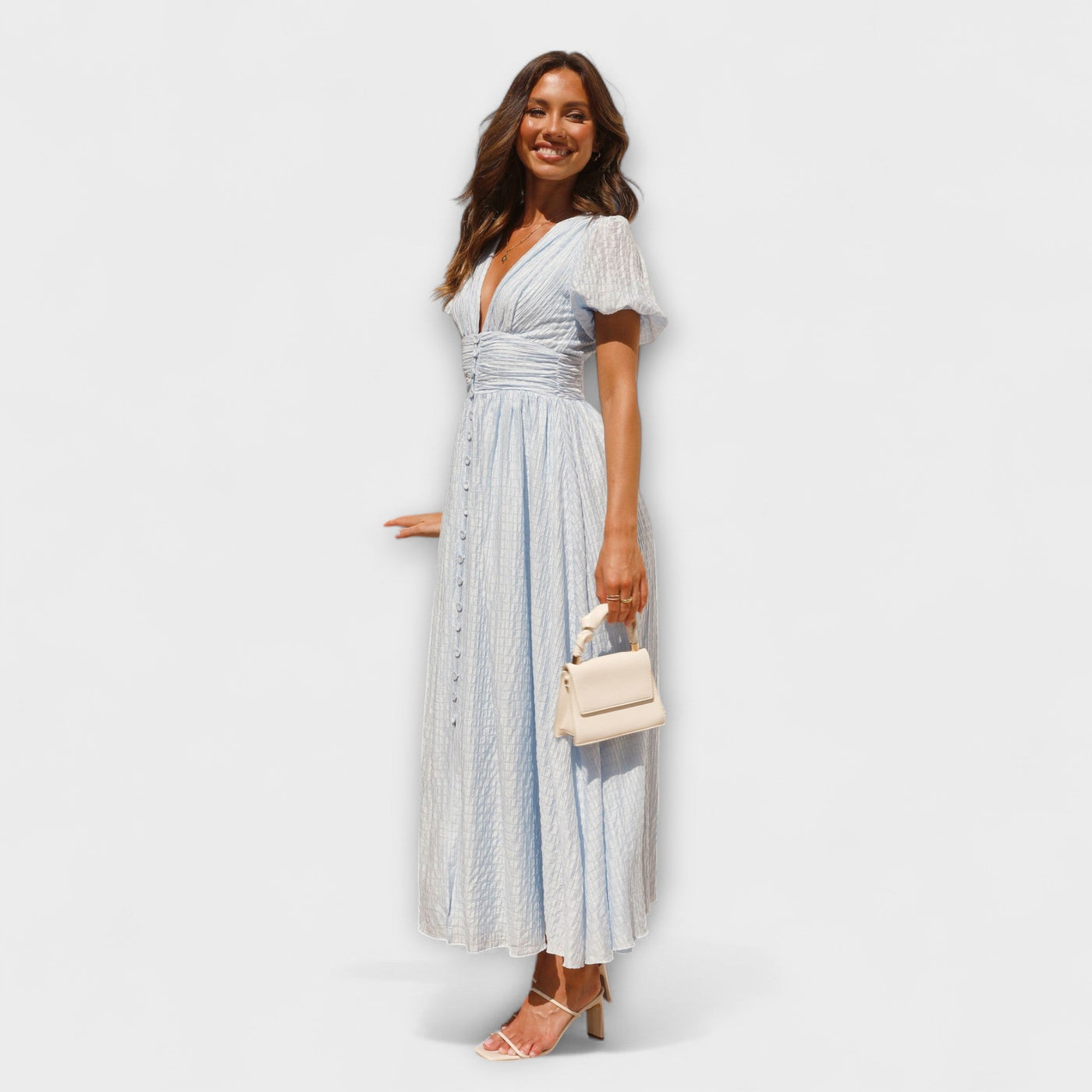 Enrica – Maxivestido con escote en V