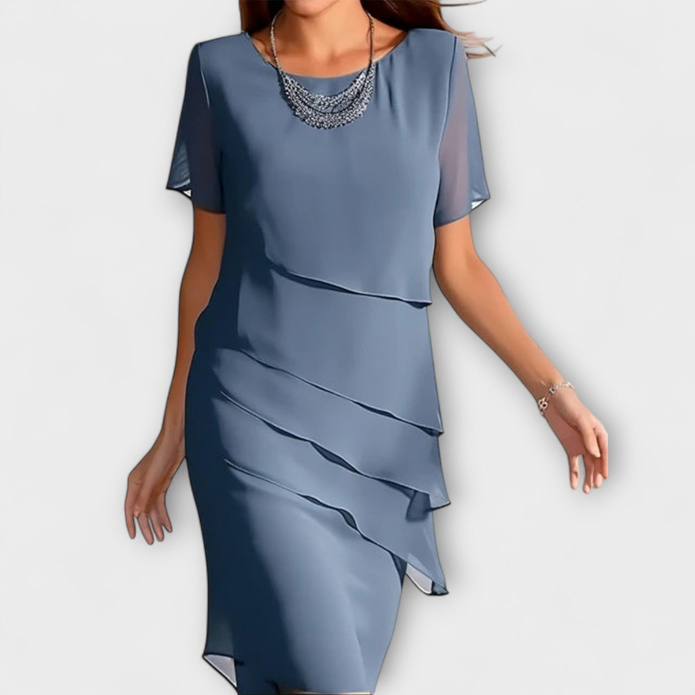 Emily – Vestido midi de manga corta