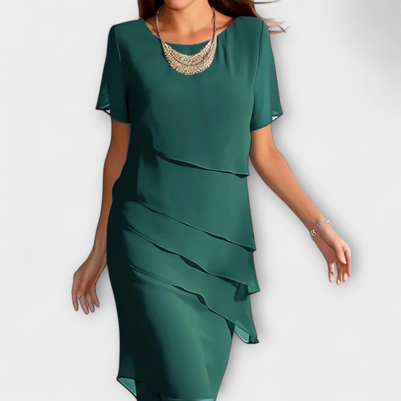 Emily – Vestido midi de manga corta