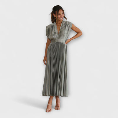 Florida – Vestido plisado con escote en V