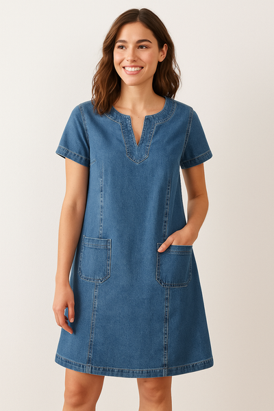 Lunara® | Vestido de Denim Suave